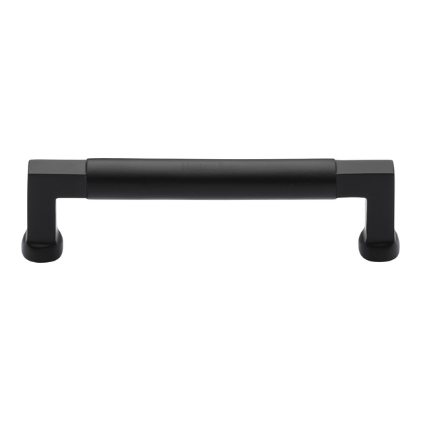 C0312 128-BKMT • 128 x 144 x 40mm • Matt Black • Heritage Brass Bauhaus Cabinet Pull Handle